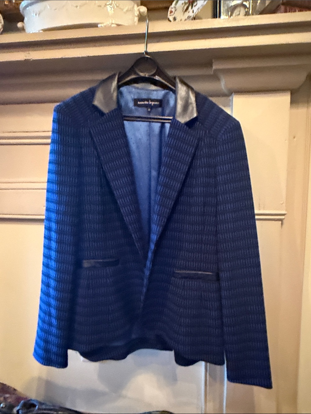 Leather trimmed blazer
